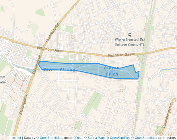 walking in Schmuckerau map in Wiener Neustadt