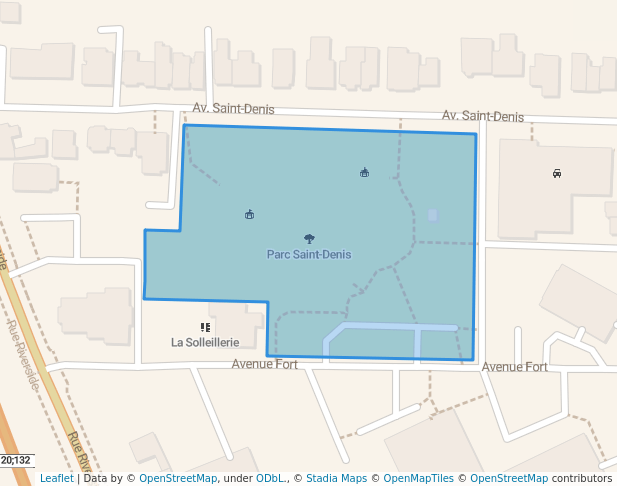 walking in Parc Saint-Denis map in Saint-Lambert