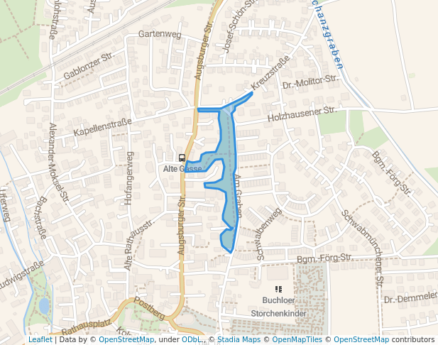 walking in St. Stephanspark map in Buchloe