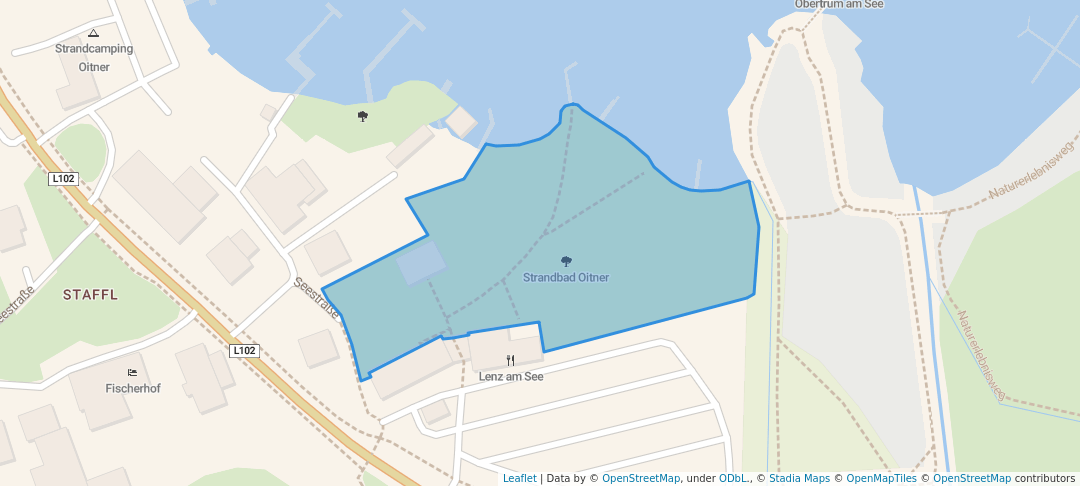 walking in Strandbad Oitner map in Obertrum am See