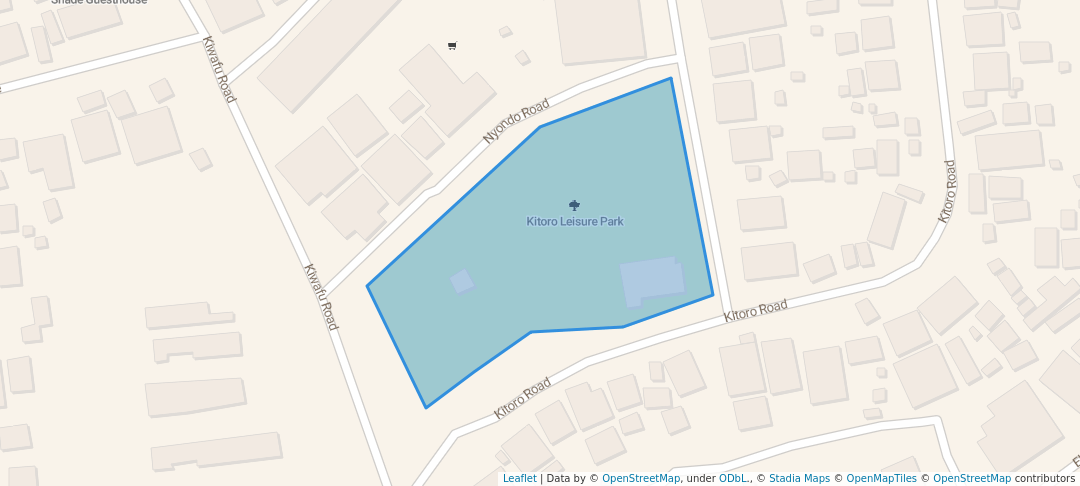 walking in Kitoro Leisure Park map in Entebbe