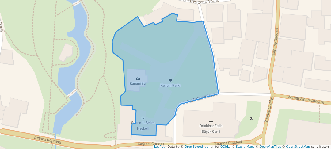 walking in Kanuni Park map in Trabzon