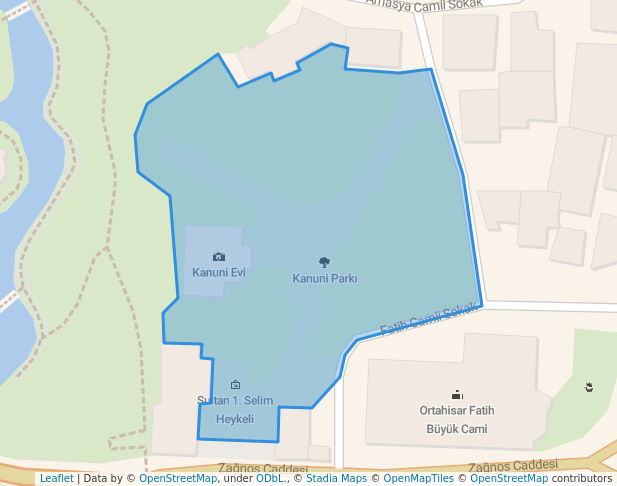 walking in Kanuni Park map in Trabzon