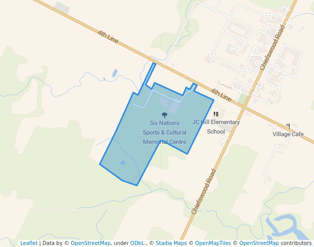 walking in Six Nations Sports & Cultural Memorial Centre map in Ohsweken