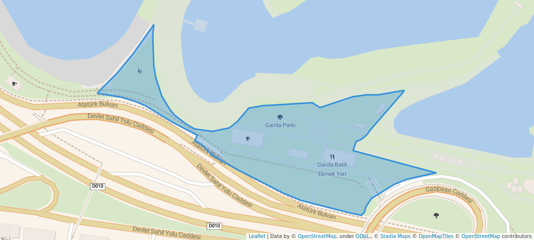 walking in Suleiman the Magnificent Park map in Trabzon