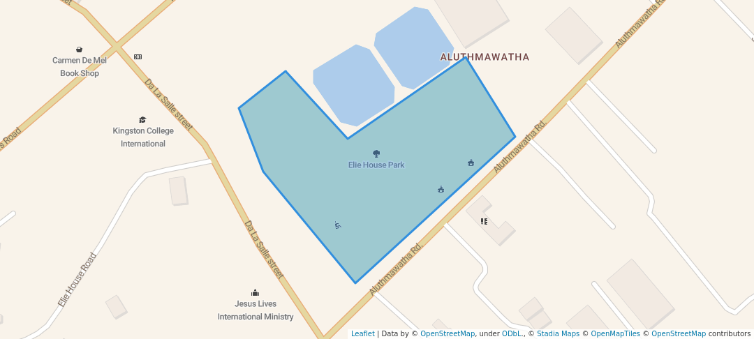 walking in Elie House Park map in Colombo