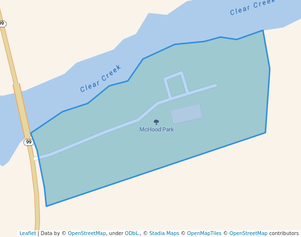 walking in McHood Park map in Winslow