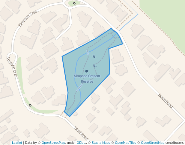 walking in Simpson Cresent Reserve map in Paraparaumu