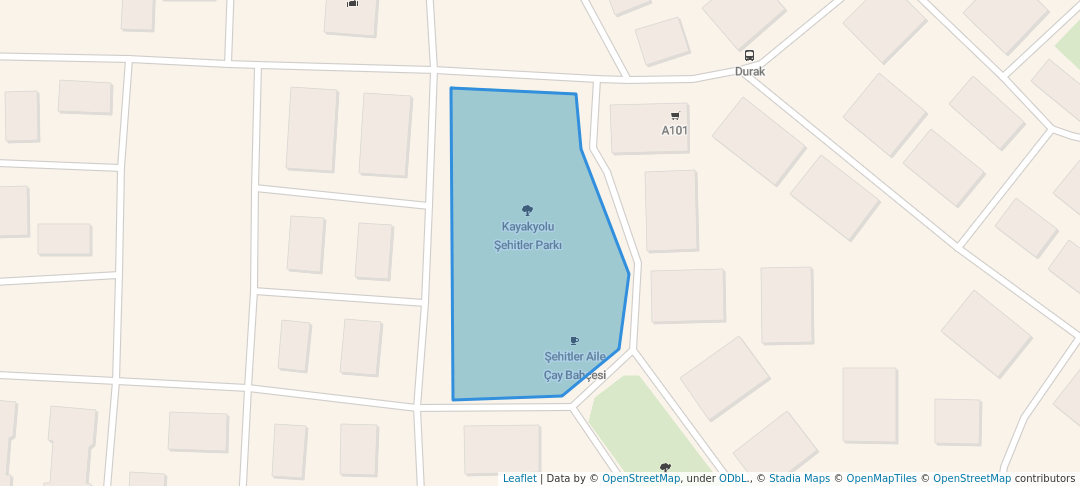 walking in Kayakyolu Şehitler Parkı map in Erzurum