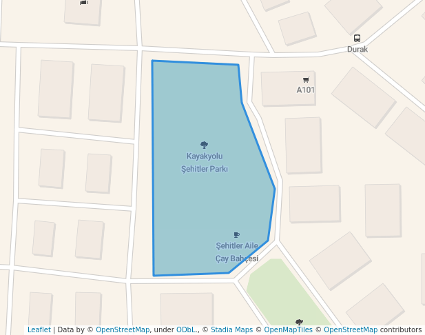 walking in Kayakyolu Şehitler Parkı map in Erzurum