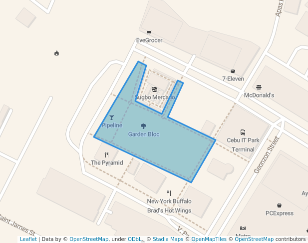 walking in Garden Bloc map in Cebu City