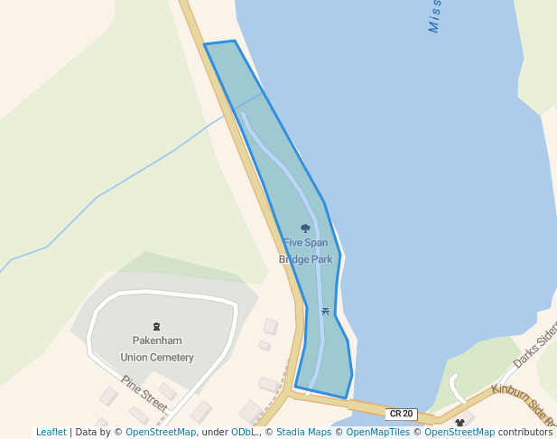 walking in Five Span Bridge Park map in Pakenham