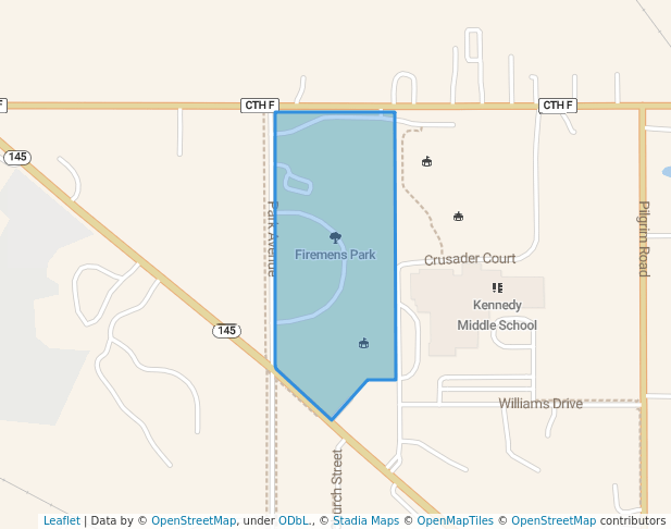 walking in Firemens Park map in Germantown