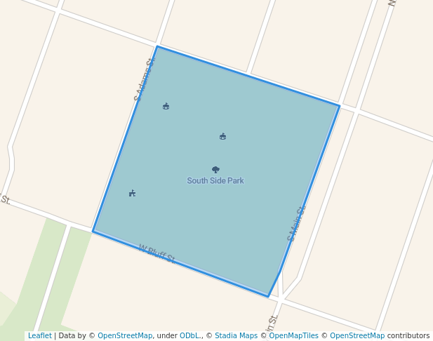 walking in South Side Park map in Carroll