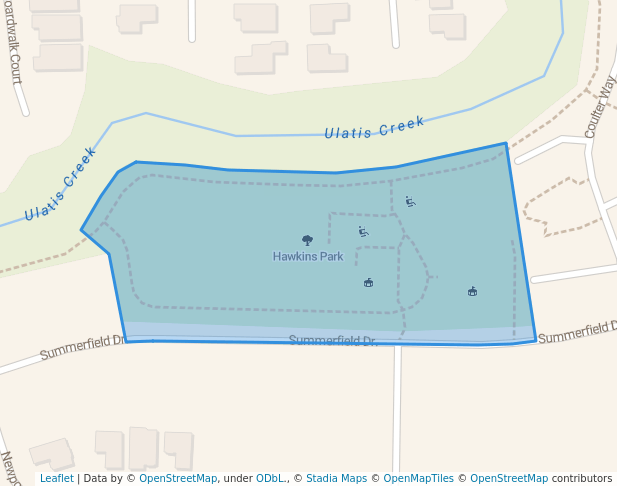 walking in Hawkins Park map in Vacaville