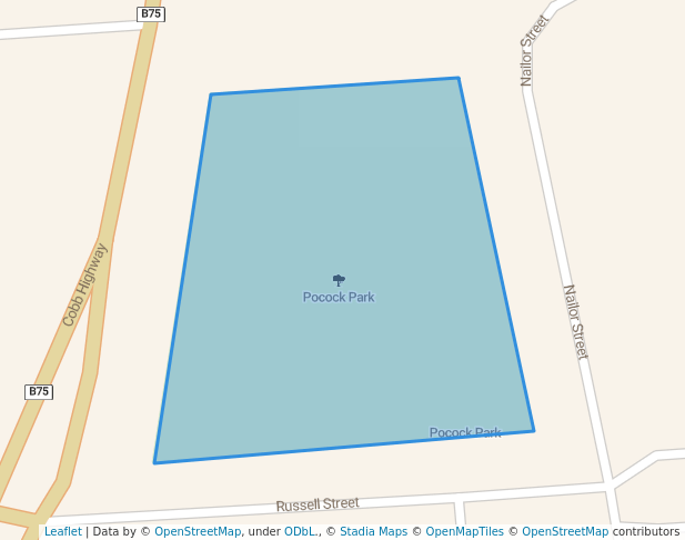 walking in Pocock Park map in Hay South