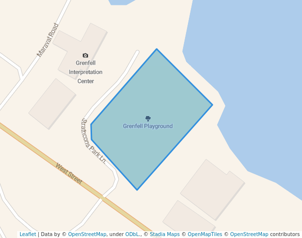 walking in Grenfell Playground map in Saint Anthony