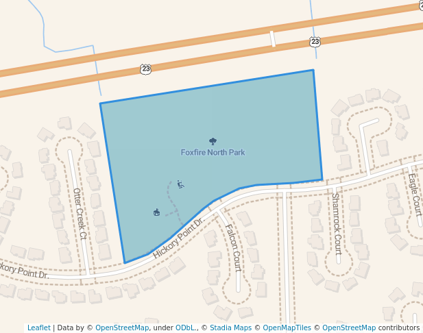 walking in Foxfire North Park map in Ann Arbor