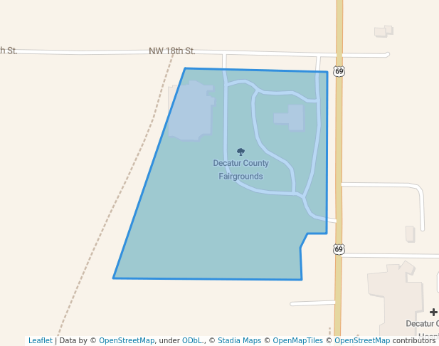 walking in Decatur County Fairgrounds map in Leon