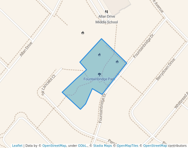 walking in Fountainbridge Park map in Bolton