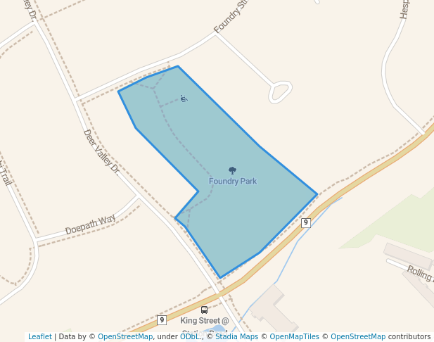 walking in Foundry Park map in Bolton