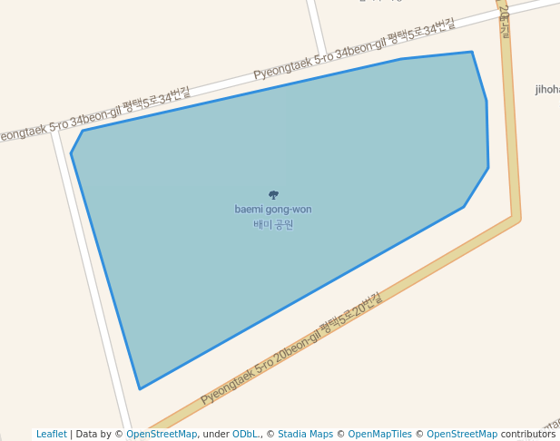 walking in 배미 공원 map in Pyeongtaek