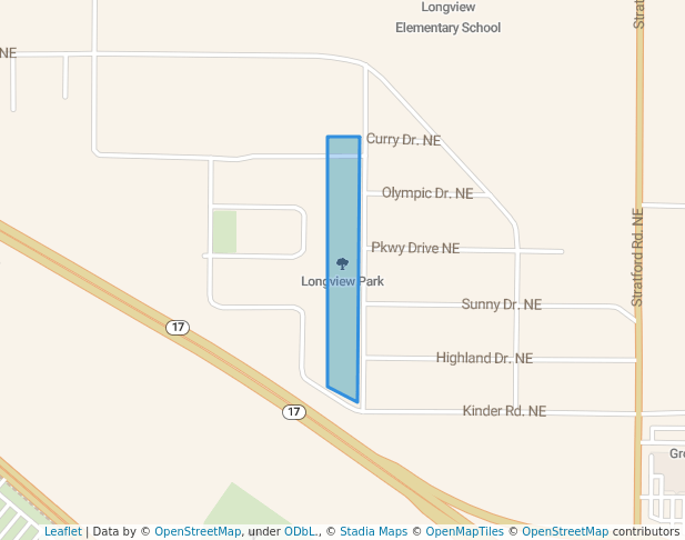 walking in Longview Park map in Moses Lake