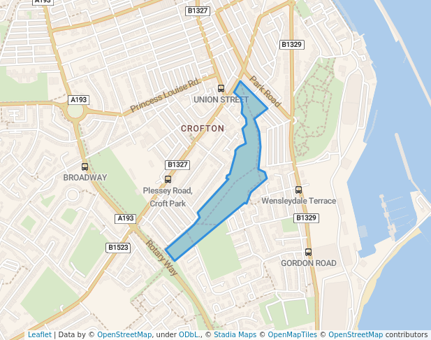 walking in Crofton Park map in Blyth