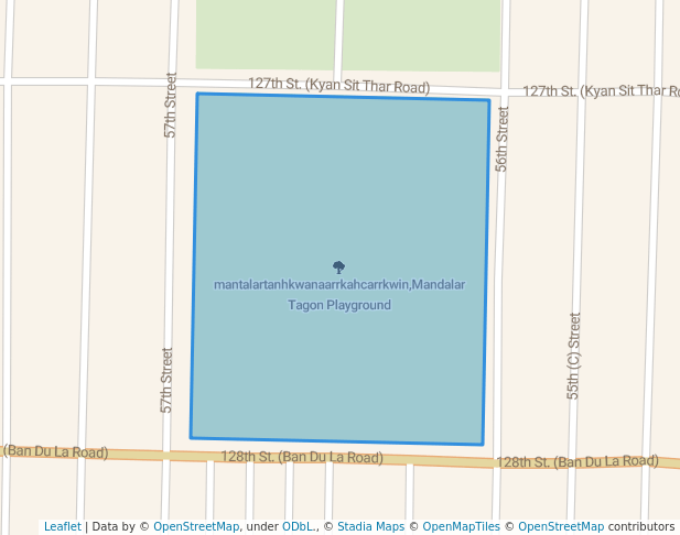 walking in မန္တလာတံခွန်အားကစားကွင်း,Mandalar Tagon Playground map in Mandalay