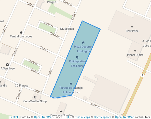 walking in Polideportivo Los Lagos map in Heredia