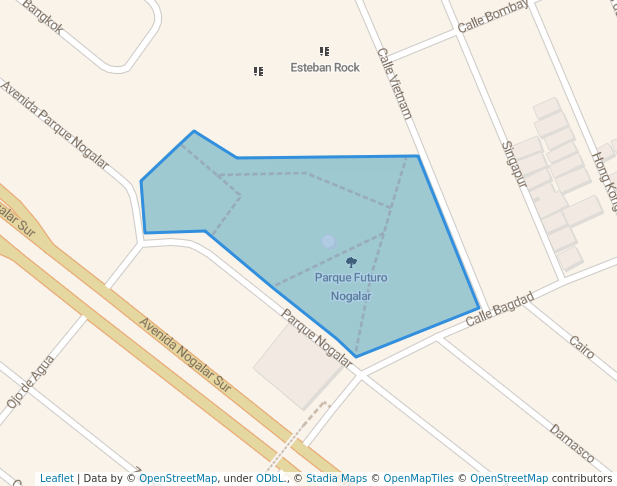 walking in Parque Futuro Nogalar map in San Nicolás de los Garza