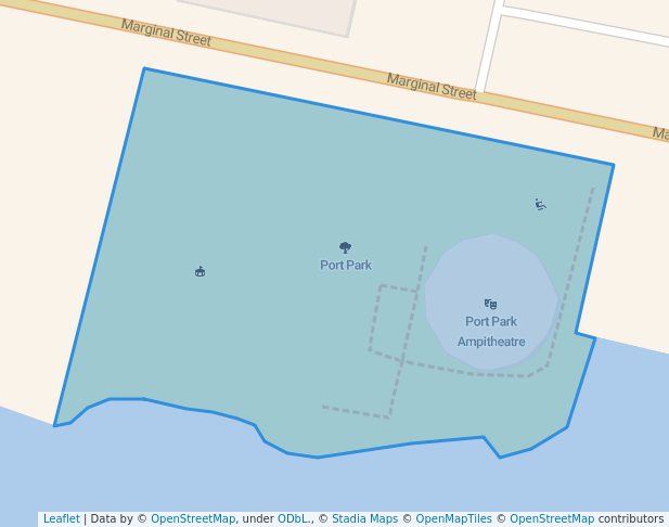 walking in Port Park map in Chelsea