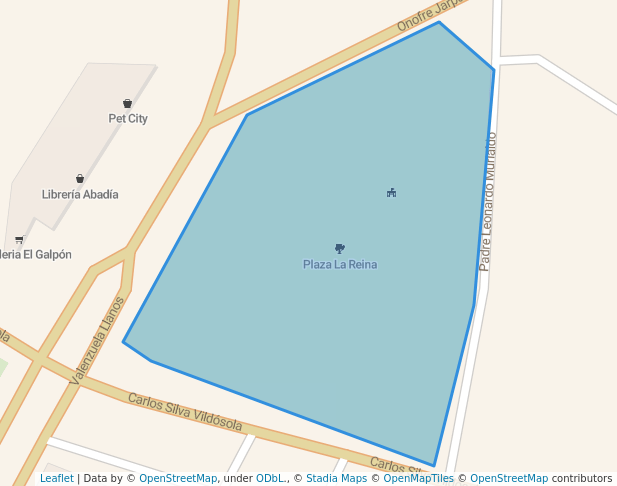 walking in Plaza La Reina map in La Reina