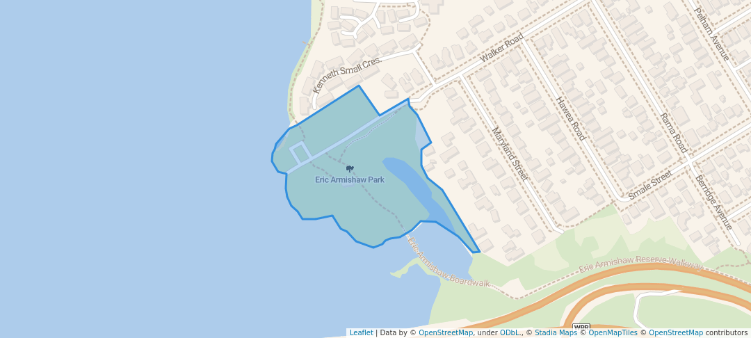 walking in Eric Armishaw Park map in Auckland