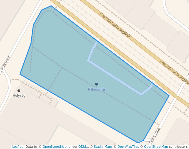 walking in Rákóczi tér map in Szeged