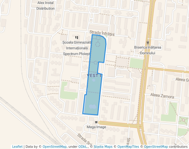 walking in Parcul Aurora map in Ploiești
