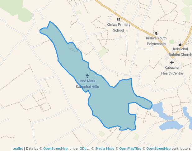 walking in Land Mark-Kabuchai Hills map in Bungoma