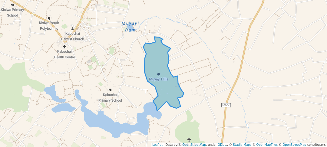 walking in Muyayi Hills map in Bungoma