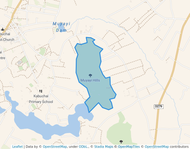 walking in Muyayi Hills map in Bungoma