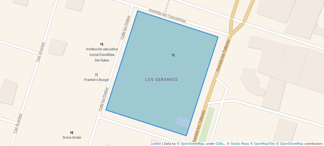 walking in Parque JUAN PABLO II map in Piura