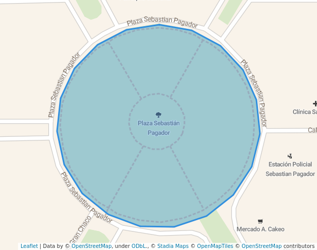 walking in Plaza Sebastián Pagador map in Oruro