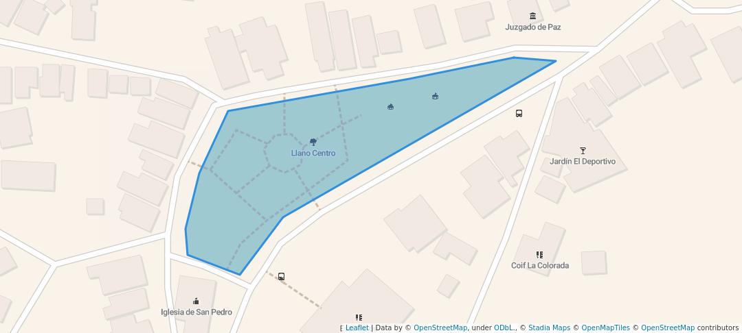 walking in Llano Centro map in La Colorada