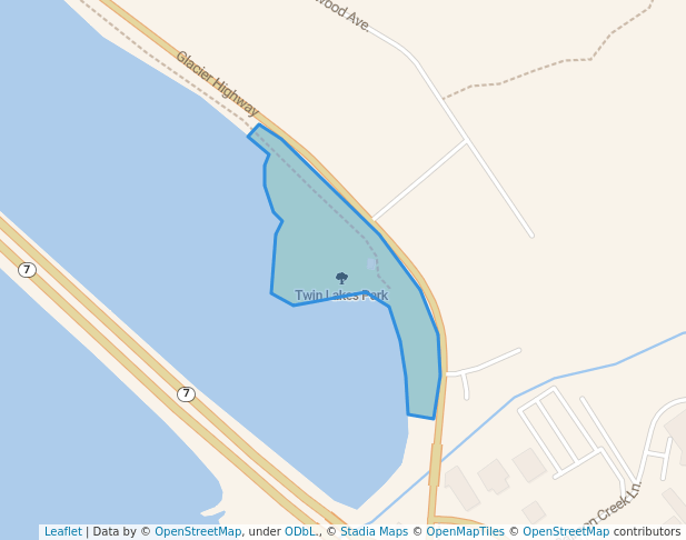 walking in Twin Lakes Park map in Juneau