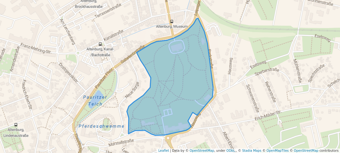 walking in Schlosspark map in Altenburg