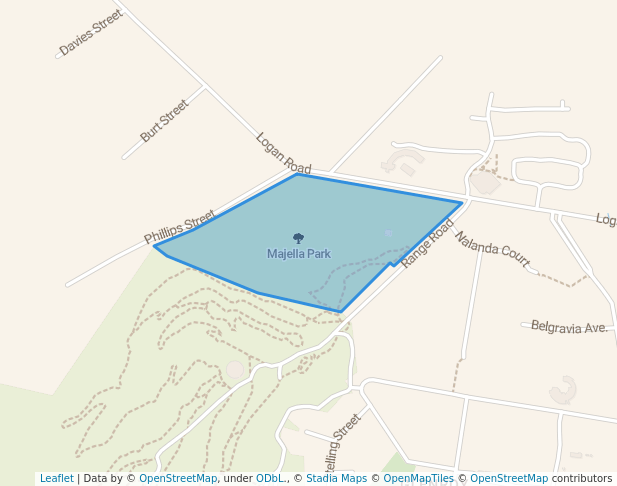 walking in Majella Park map in Glenroy