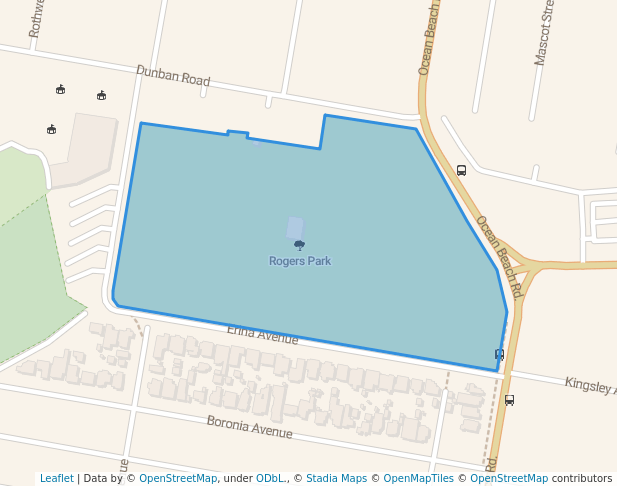 walking in Rogers Park map in Woy Woy