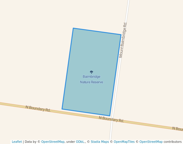 walking in Baimbridge Nature Reserve map in Hamilton