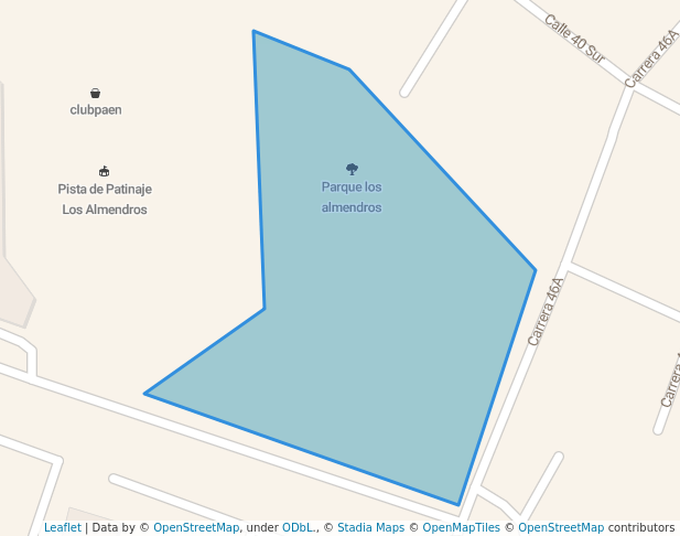 walking in Parque los almendros map in Envigado