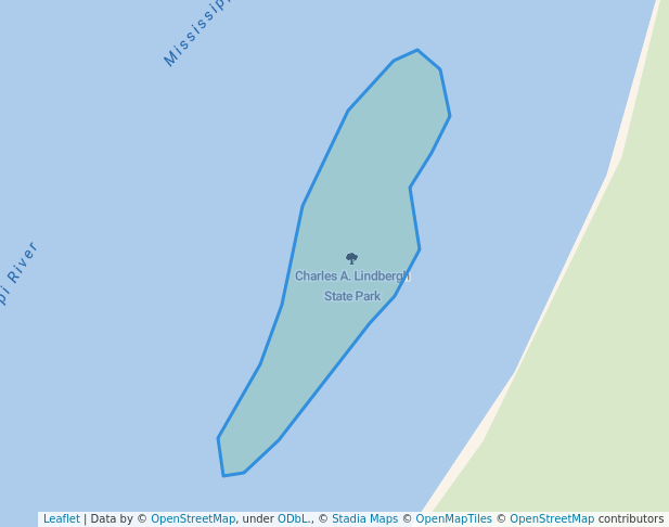 walking in Charles A. Lindbergh State Park map in Little Falls