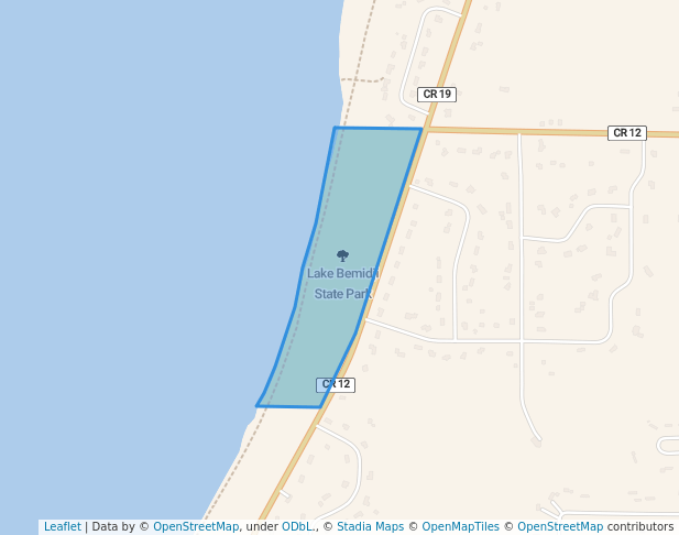 walking in Lake Bemidji State Park map in Bemidji